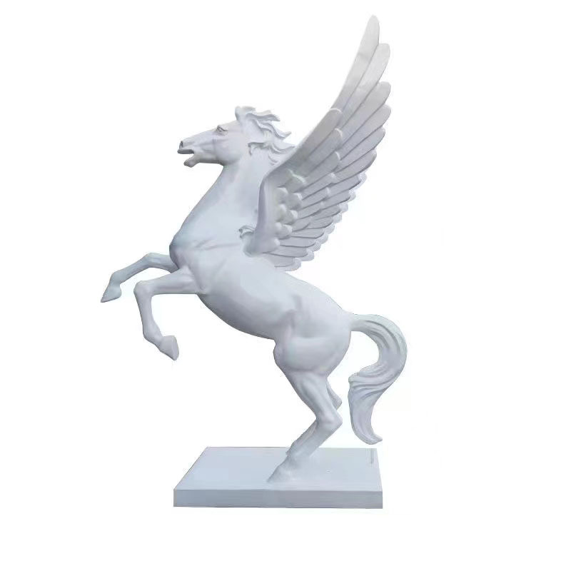 Customize Life Size Fiberglass Pegasus Statue Flying Horse Sculpture Resin Statue Pegasus