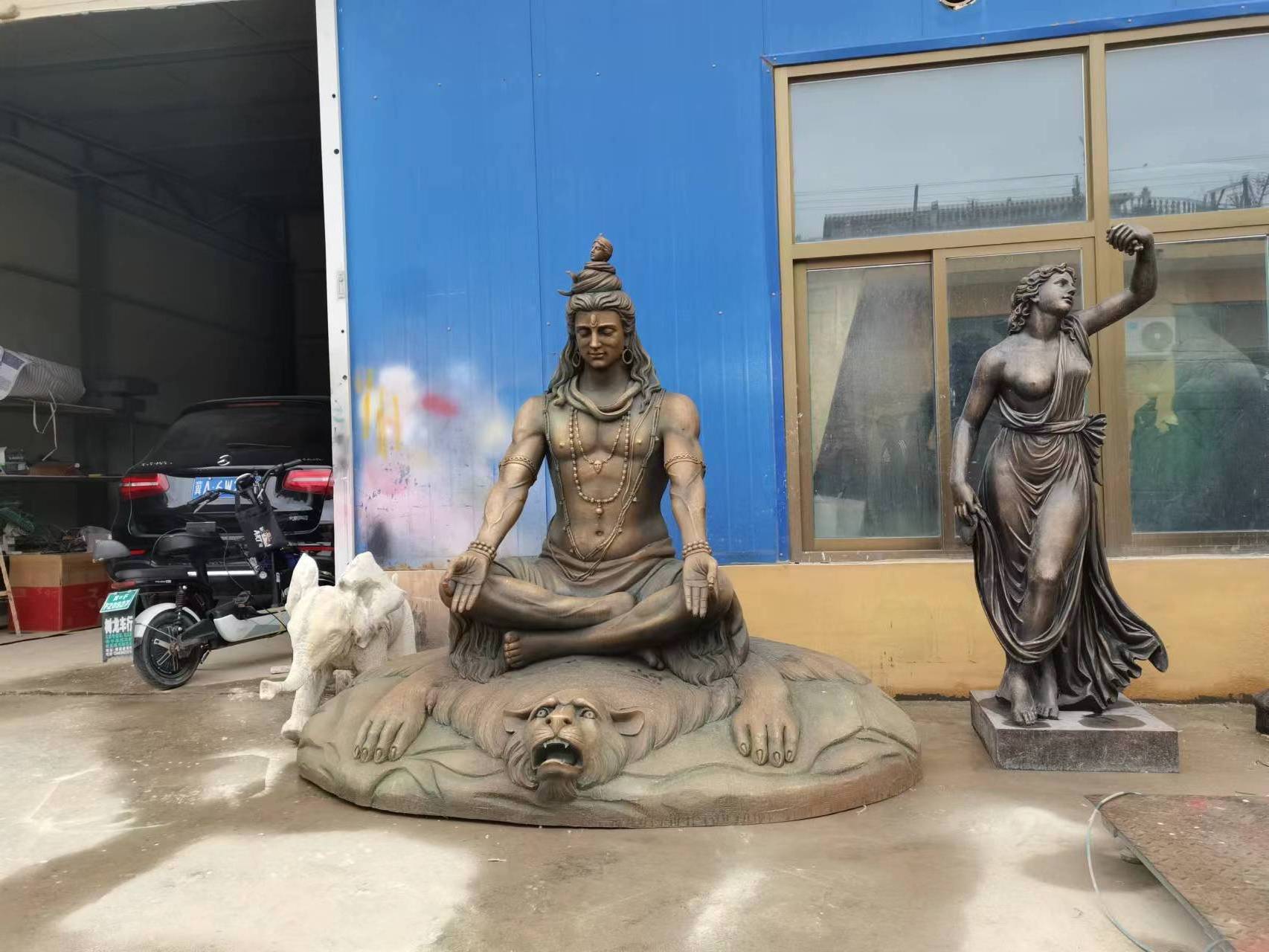 Custom Resin Religious Statues Wholesale Resin Large Buddha Statue Indian God Lord Shiva Statue