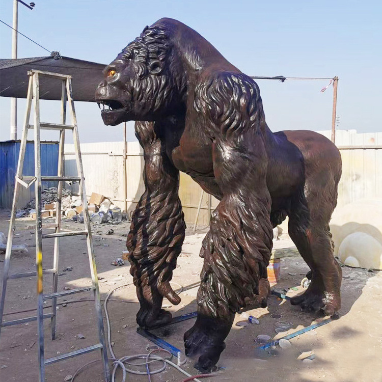 Custom Outdoor Life Size Gorilla Statue Resin Fiberglass Sculpture Gorilla Statue