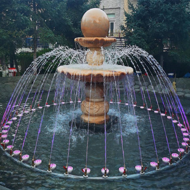 Large Modern Outdoor White Stone Marble Garden Water Fountain for Sale