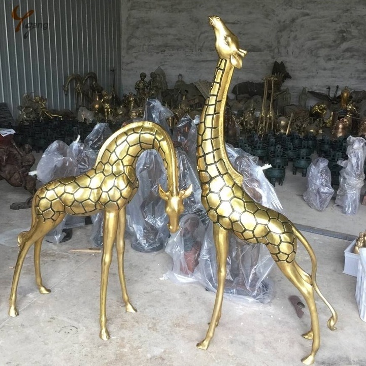 Custom Bronze Animal Garden Statue Factory Supply Life Size Giraffe Statue