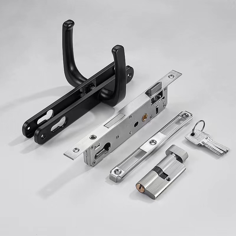 Single point 9220 Wide mortise lock body with steel roller spring button lock latch for Aluminium door Lock Body LKB007