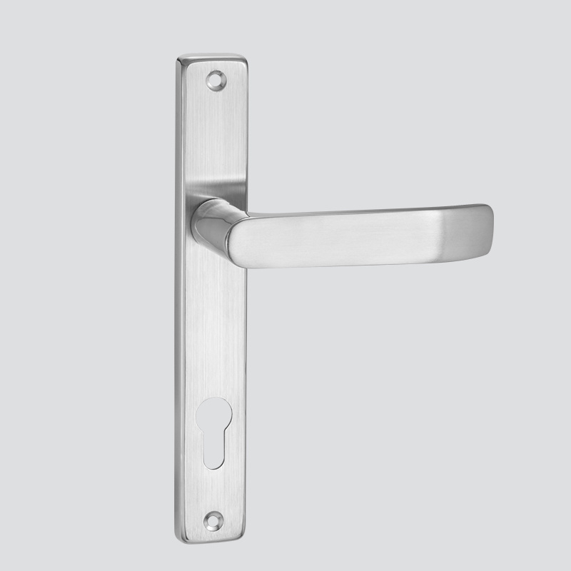 Modern Stainless Steel 304 Hardware Security Entrance Exterior Door Lever Pull Handle Lock Set with Key Cylinder for Wooden Door