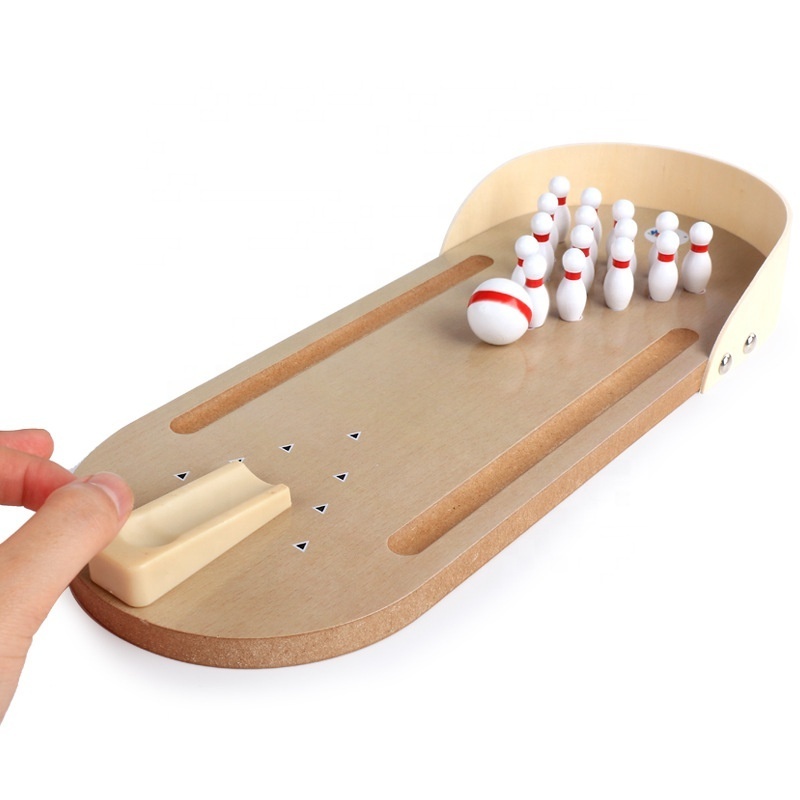 Desktop Mini Bowling Wooden Table Top Fun Family Board Games for Kids Adults Men finger Sports Cute Stocking Stuffers