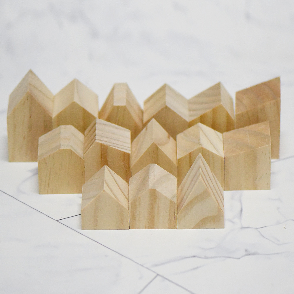 Wooden Unfinished Houses Blocks Decorative House Wooden Village Kids New Home Decor Wooden Craft Supply