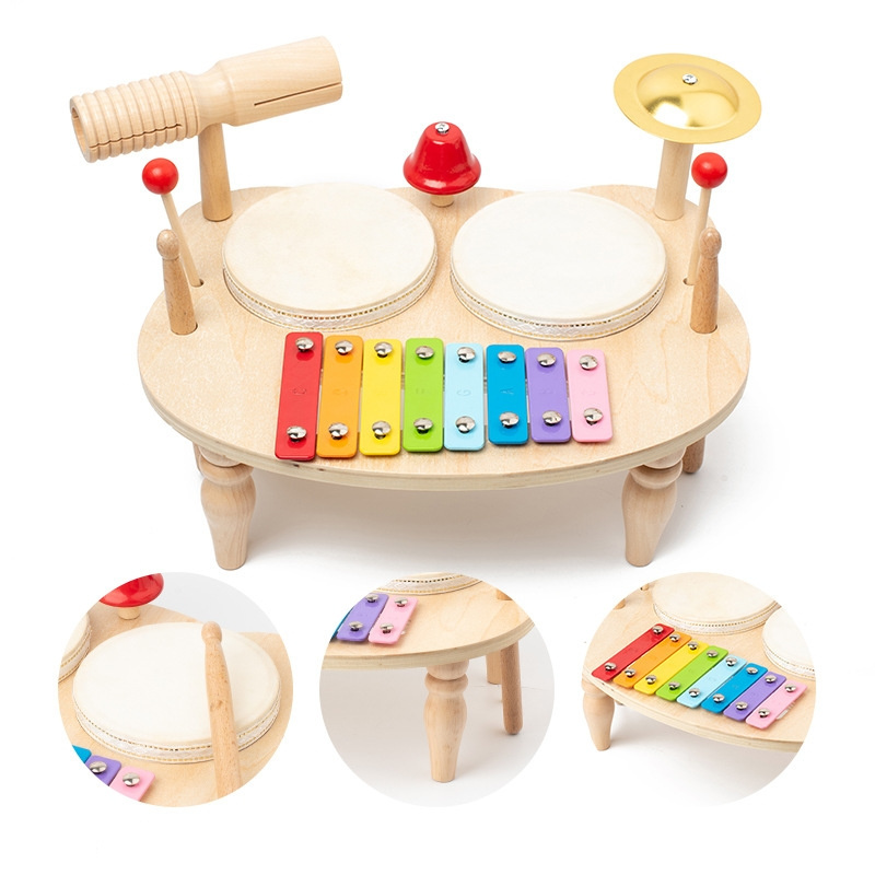 Kids Drum Set - Montessori Musical Instruments Set Toddler Toys - Christmas Birthday Gifts for Children Boys & Girls