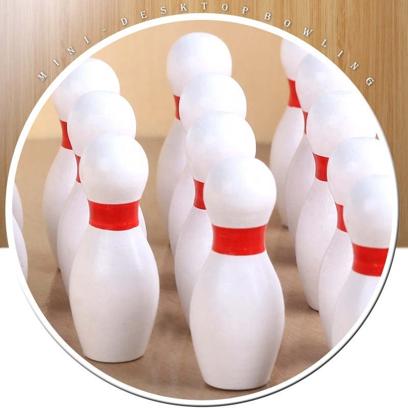 Desktop Mini Bowling Wooden Table Top Fun Family Board Games for Kids Adults Men finger Sports Cute Stocking Stuffers