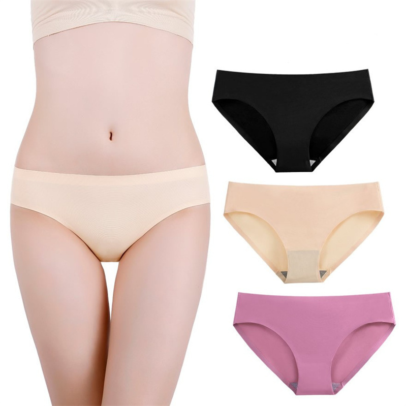 2024 Woman Seamless Women's Panties Thong Low Waist Secret V Letter G String Lingerie Brief Seamless Panty Women Ice Sil