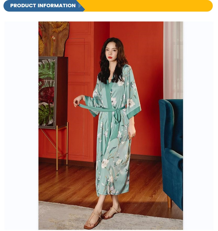 Light luxury European style Wholesale Satin Kimono Robe Femme Long Bath Robe Women's Satin Silk Sleepwear Bridesmaid Robe