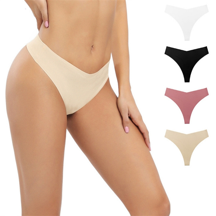 Ladies No Show Ice Silk Panty Lady Briefs Tangas Women Underwear Panties Bikini Seamless Knitting Knitted for Women Adults