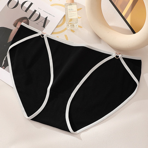 Beautiful Pure Cotton black white gray ladies underwear thongs for women women's G-string Panties