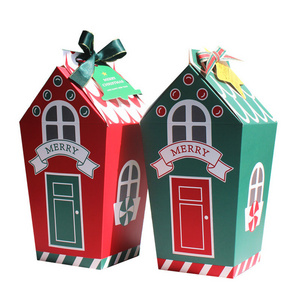 New Christmas House Shape Candy Boxes Christmas Gift Box Cookie Packaging box