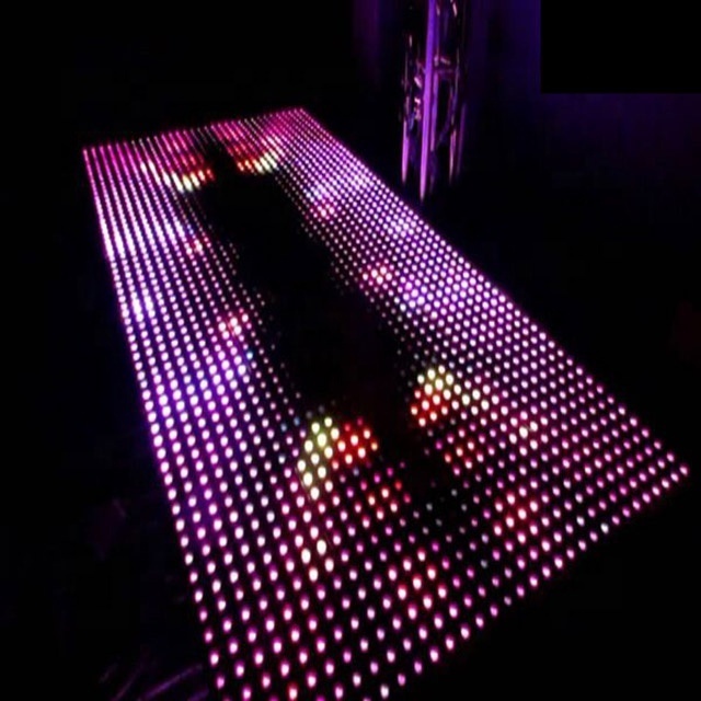 Customized 16x16ft Indoor or outdoor Dancing Black Magnet Digital Led Dance Flor Tile