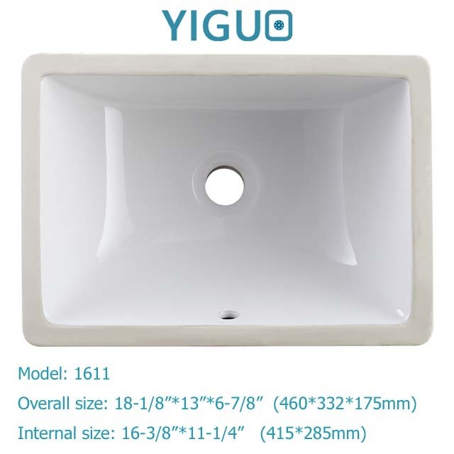 CUPC rectangular ceramic bathroom sink/porcelain wash basin/undermount vanity sink 2015