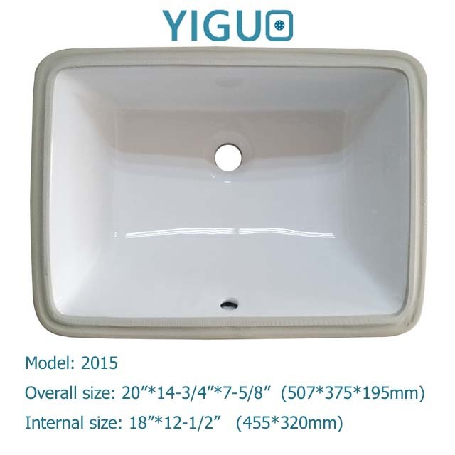 CUPC rectangular ceramic bathroom sink/porcelain wash basin/undermount vanity sink 2015