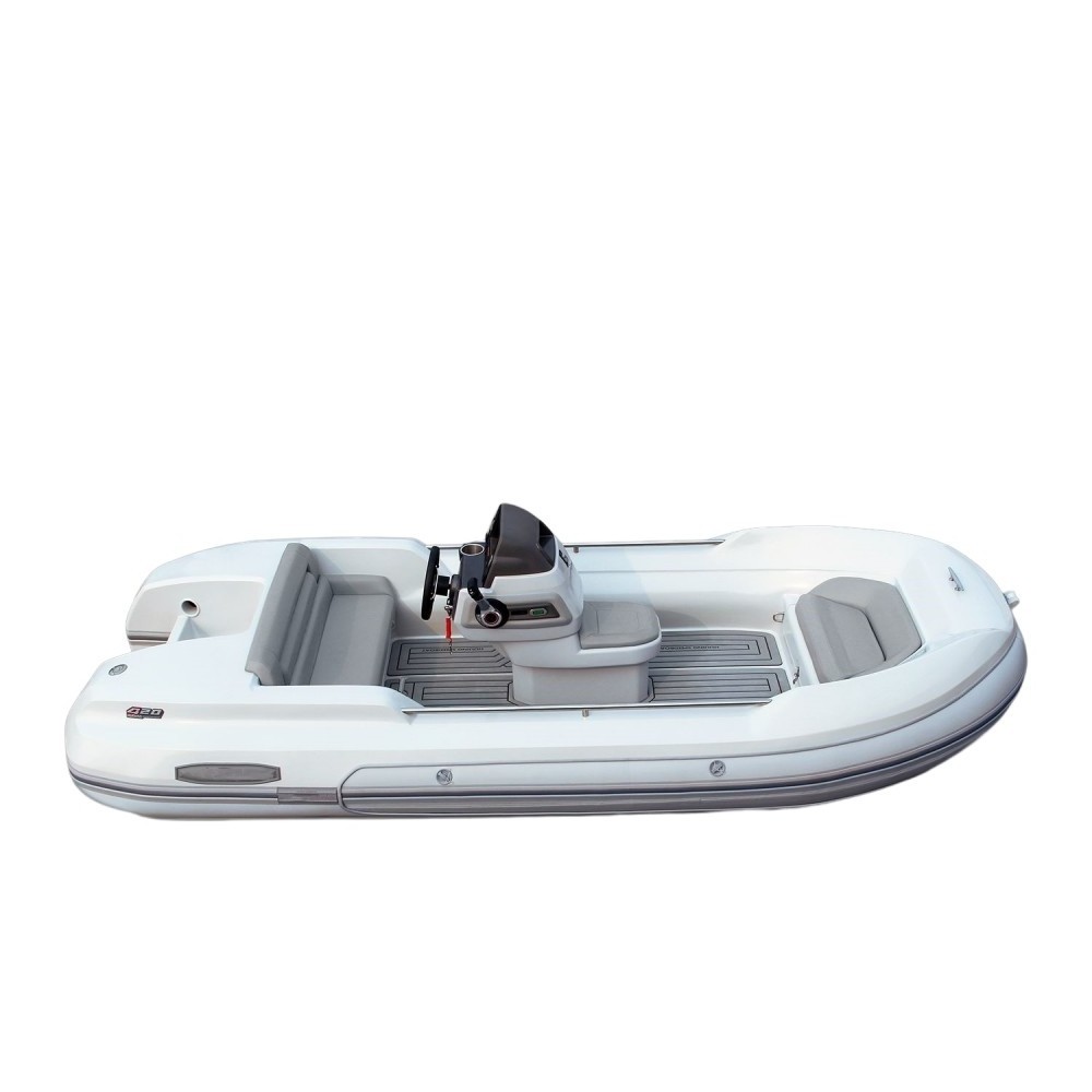 13.8ft  Speed boat for fishing luxury family leisure fiberglass boat steering wheel control rescue boat