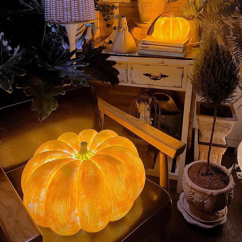 Pumpkin portable table lamp medieval courtyard garden terrace outdoor night light creative net red ins atmosphere light