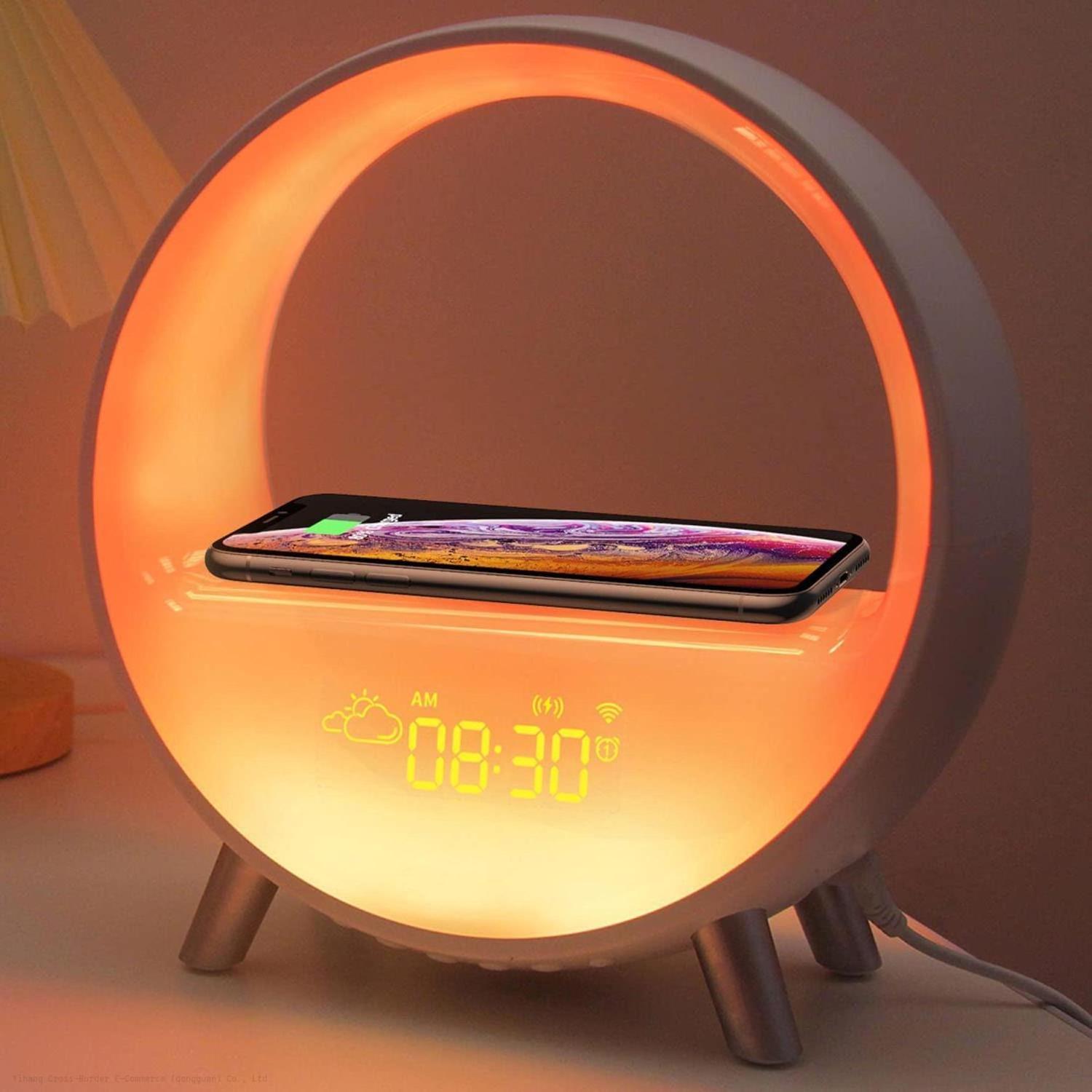 New Product Promotion LED Analog Sunset Wake Up Light Smart Light with Alarm Clock and  speaker