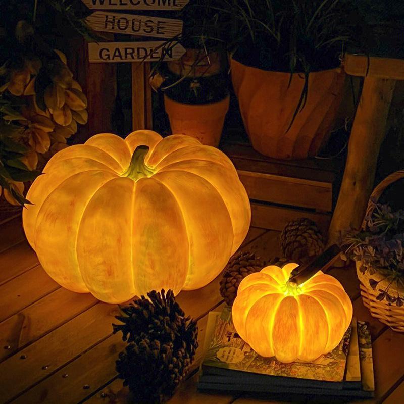 Pumpkin portable table lamp medieval courtyard garden terrace outdoor night light creative net red ins atmosphere light