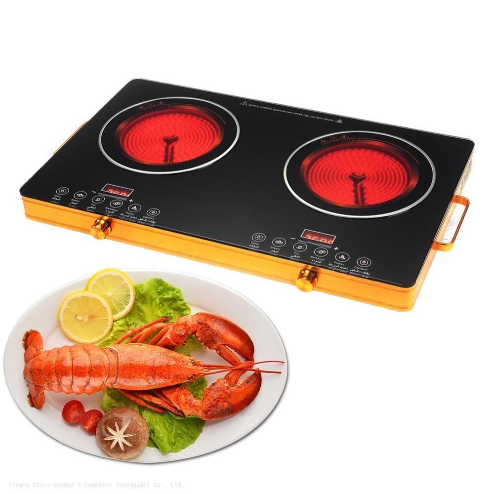 Hot Sale Small kitchen appliances electric, infrared ceramic cooker digital control with two handles easy to clean no radiation/