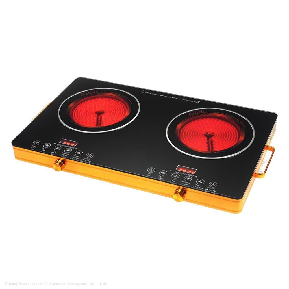 Hot Sale Kitchen Ceramic Stove 3500W Grill 2 Burner Cooking Electric Ceramic Stove Infrared Double Induction Cookers