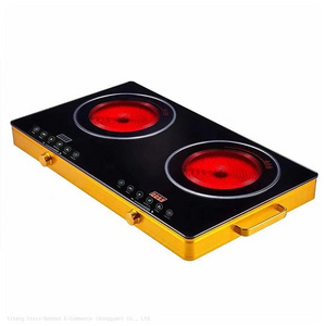 Hot Sale Kitchen Ceramic Stove 3500W Grill 2 Burner Cooking Electric Ceramic Stove Infrared Double Induction Cookers