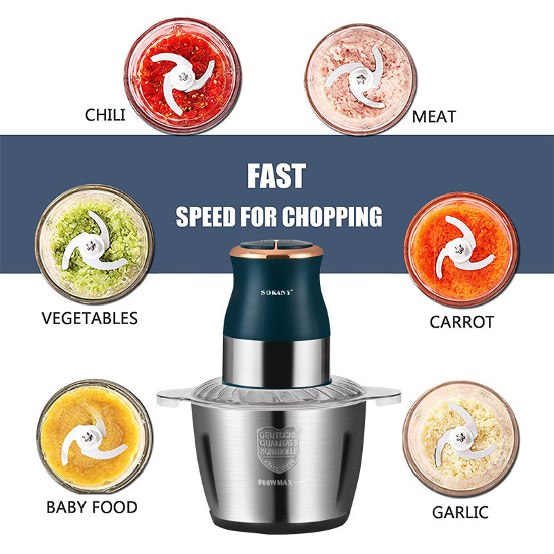 Premium Brand 7013 3L5L6l 10l Electric Stainless Steel SOKANY Pounding Machine Food Processor Chopper Meat Grinder