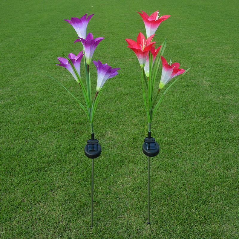 Factory clearance sales Solar simulation lily lamp outdoor garden LED lighting atmosphere garden lawn lights