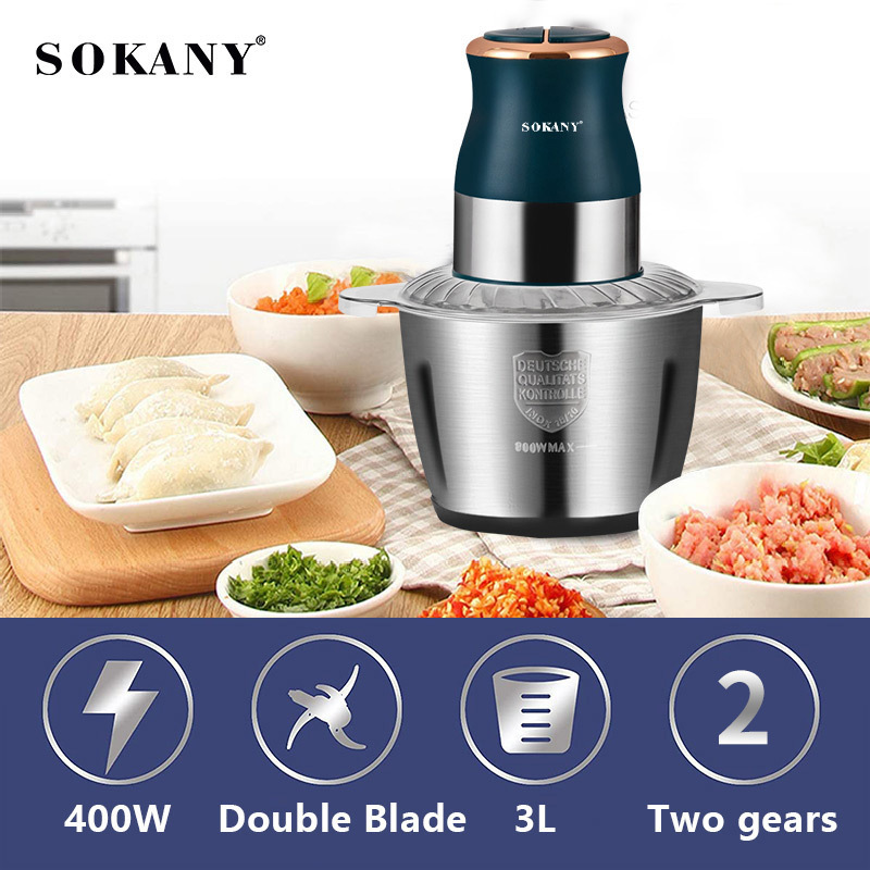 Premium Brand 7013 3L5L6l 10l Electric Stainless Steel SOKANY Pounding Machine Food Processor Chopper Meat Grinder