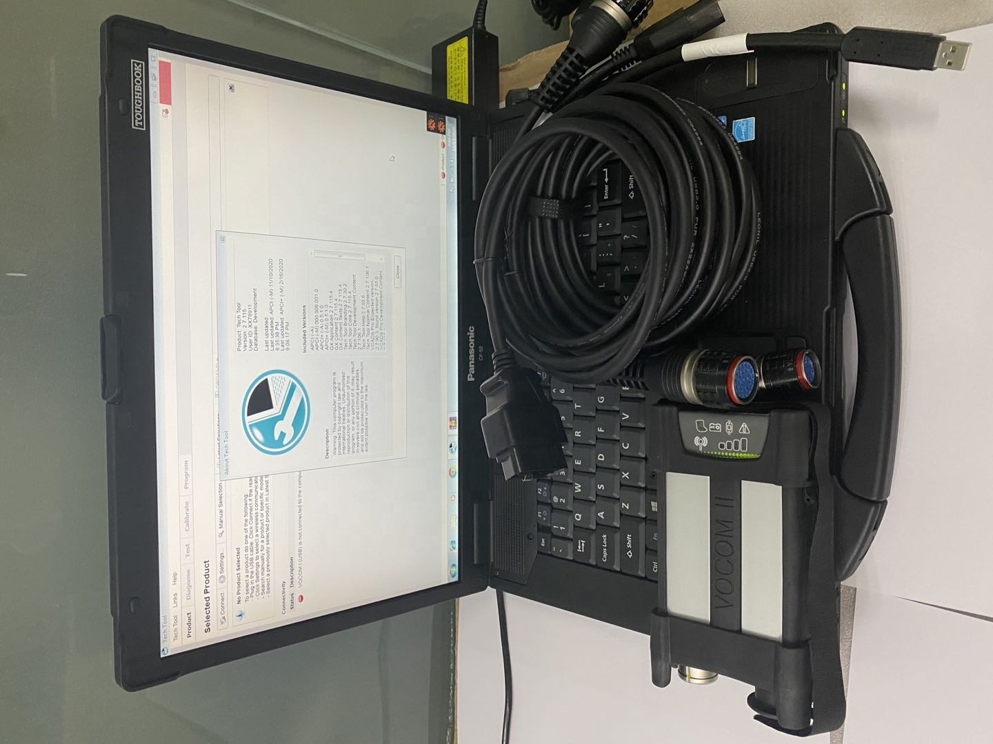 Volvo Penta scanner VOCOM2 vocom II 88894000 with APCI PTT 2.7.115 Tech Tool +laptop CF52