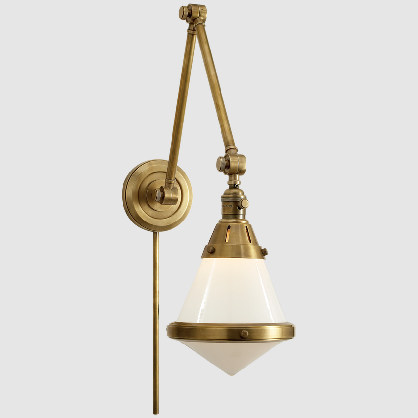 Antique brass Adjustable Swing Arm Vintage Wall Light Foldable Gold Metal Wall Mounted Reading Light Bedside Wall Sconce Lamp