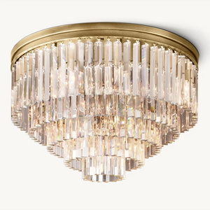 American Luxury Copper Modern Ceiling Lamp Round Living Room Led Light Bedroom Personality Art Crystal Ceiling Light