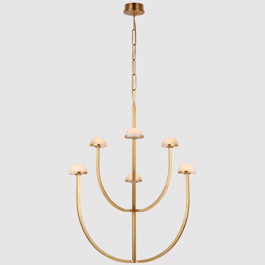 Custom Modern Simple Chandeliers Large Contemporary Kitchen Island Bar Restaurant Brass Alabaster Hanging Lamp Chandelier