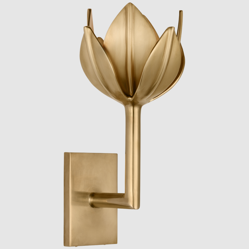 Postmodern Flower Brass Bronze Wall Light Modern Indoor Decorative Home Bedroom Interior Wall Luxury Sconce Lamp