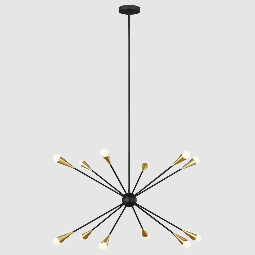 8-Lights Industrial soft gold finish Starburst Pendant lighting Mid Century Kitchen Dining Room Bedroom Sputnik Chandelier