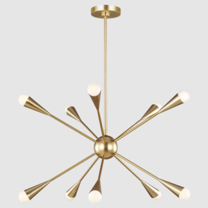 8-Lights Industrial soft gold finish Starburst Pendant lighting Mid Century Kitchen Dining Room Bedroom Sputnik Chandelier