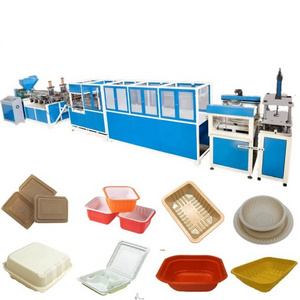 "Low Investment Disposable Plastic Takeaway Fast Food Lunch Box Container  Making Inline Thermoforming Machine"