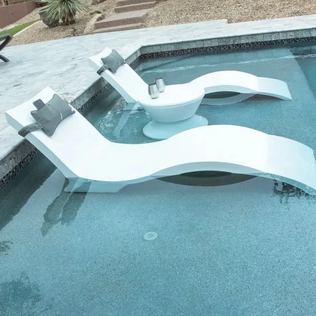 Pool lounger ledge beach lounger in pool chairs outdoor furniture tanning for swimming pool villa  good quality sun lounger