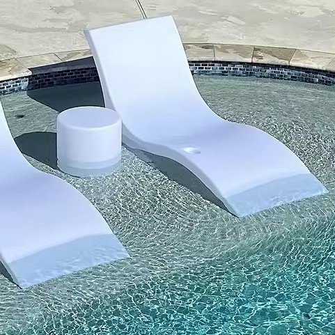 Pool sun loungers outdoor villa patio garden furniture tanning ledge in pool beach chair chaise lounge chair sun lounger