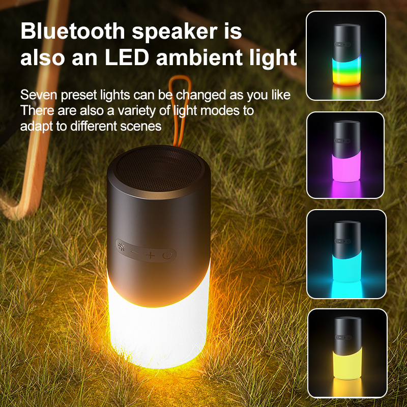 bamboo speaker mini modern pc rgb led light speakers of computer multimedia subwoofer speakers for pc computer with camping lantern