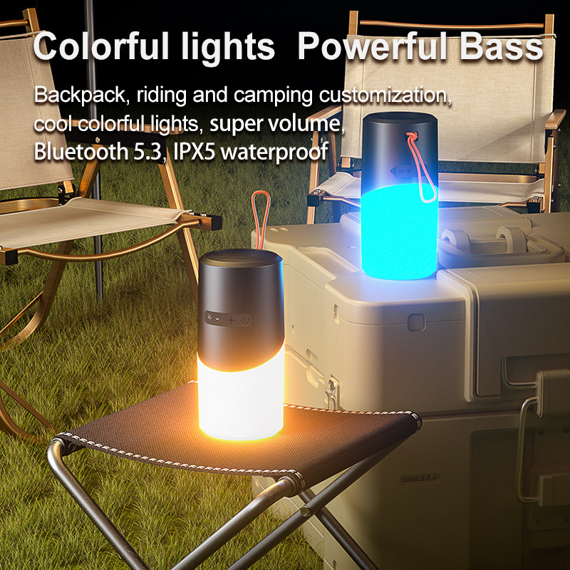 bamboo speaker mini modern pc rgb led light speakers of computer multimedia subwoofer speakers for pc computer with camping lantern