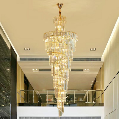 Custom Contemporary Classic Designer Room Wedding Decoration Pendant Lights Led Large Modern Luxury Gold K9 Crystal Chandelier