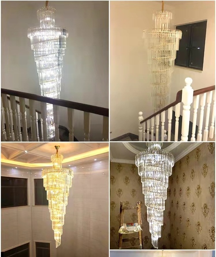 Custom Contemporary Classic Designer Room Wedding Decoration Pendant Lights Led Large Modern Luxury Gold K9 Crystal Chandelier