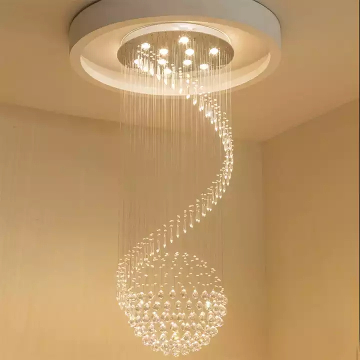 Round shape Ceiling Lamp living room crystal Chandelier ball restaurant crystal Pendant Lights K9 hanging wire light Chandelier