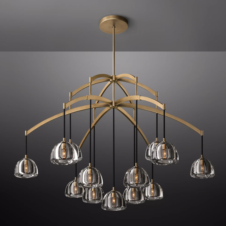 Luxury Modern Dinner Room Hanging Pendant Led Restaurant Hotel Crystal Bronze Chandelier Lights Living Room Lighting Fixture