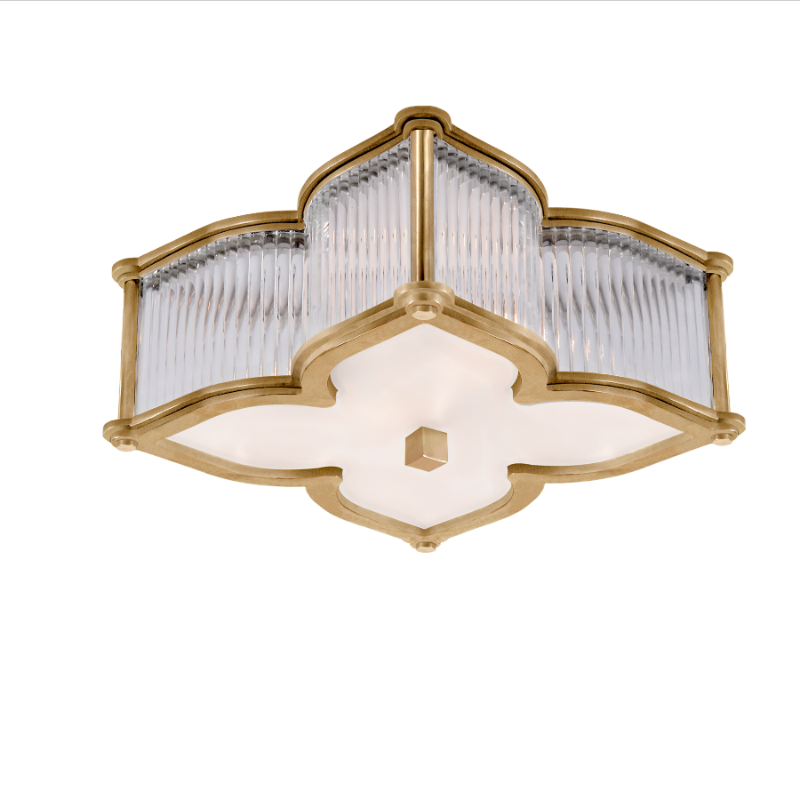 Creative Design Living Room Dining Room Decorative Glass Cover Metal Base LED Ceiling Lamp Modern Brass Ceiling Light