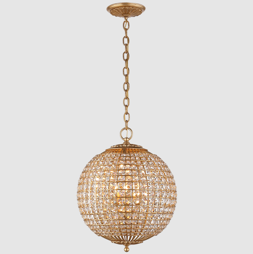 Vintage american style rustic pendant lights fixtures lighting round beaded gold ceiling led luxury modern k9 crystal chandelier