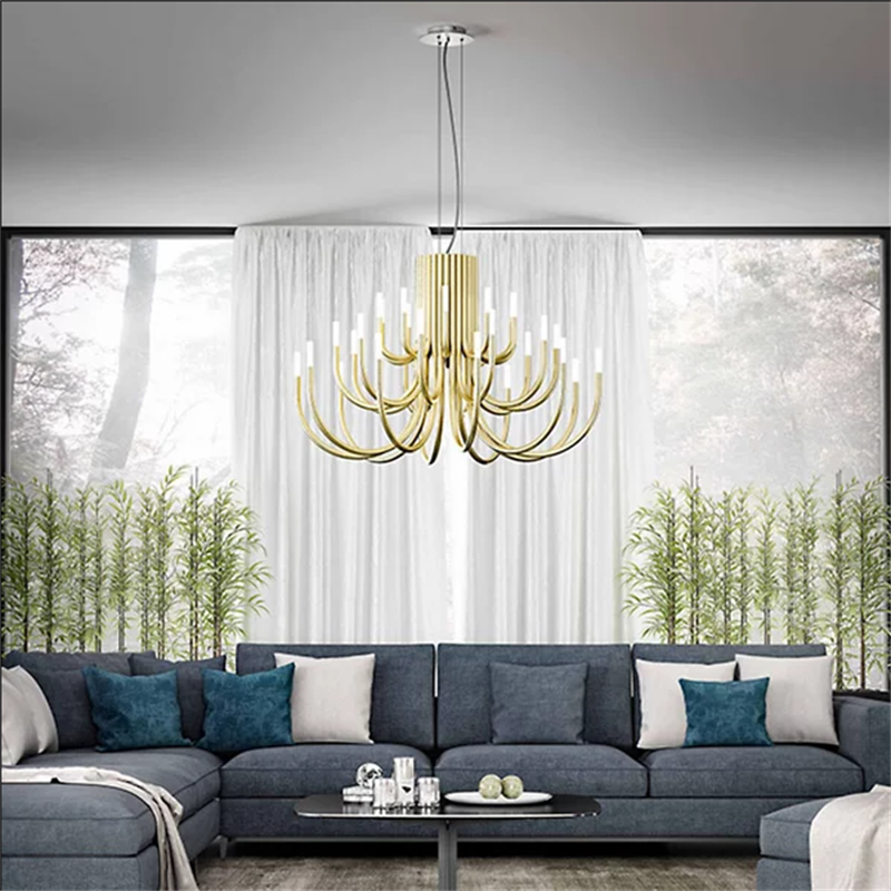 Custom Postmodern Pendant Light Luxury Chandelier American Lighting Villa Bedroom Living Room Nordic Brass Chandelier