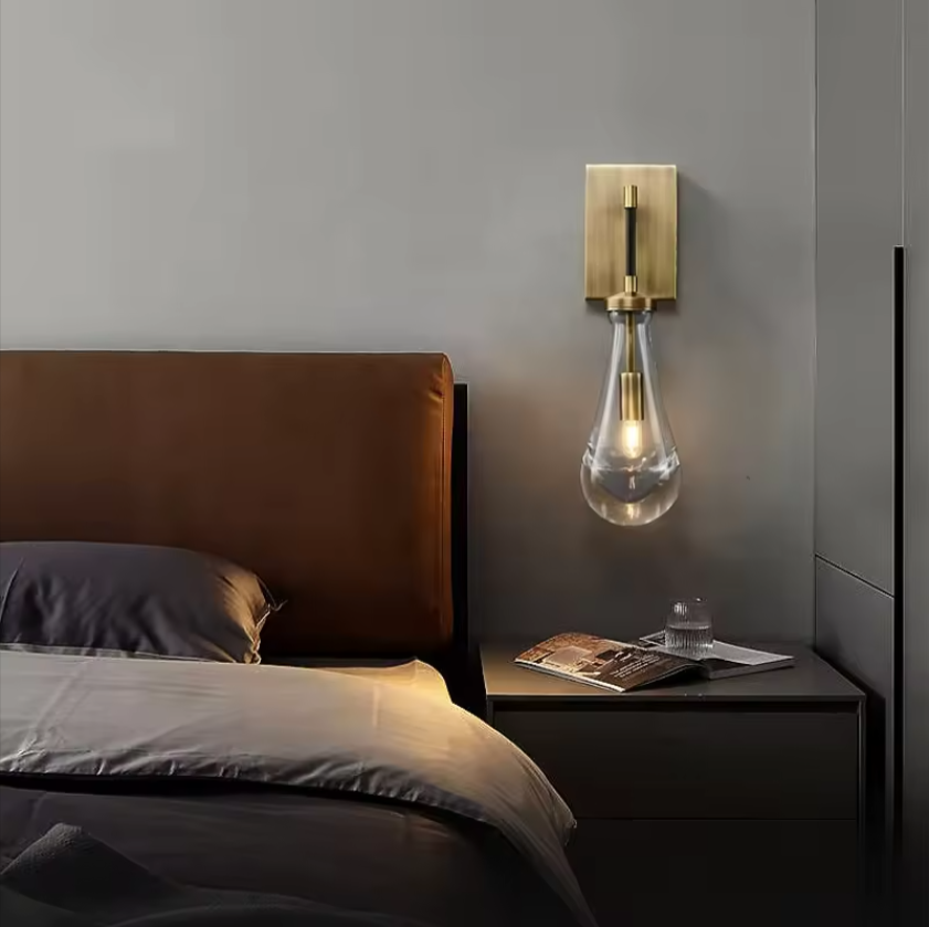 Simple Creative Villa Hotel Bedroom Living Room Indoor Wall Light Dining Room Bar Bedside Glass Wall Lamp Rain Outdoor Sconce