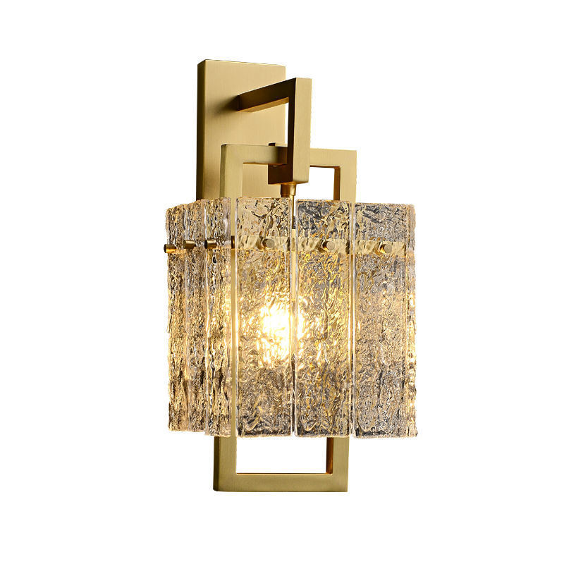 Custom Factory Glass Lampshade Brass Lamp Body Large Wall Sconces Light For Home Led Wall Lamp